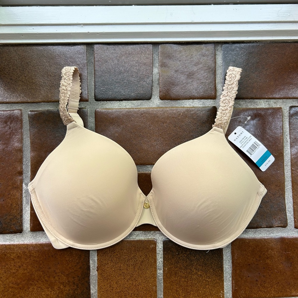 NWT Natori Pure Luxe Custom Coverage Contour Beige Underwire Bra. Size: 34DDD.